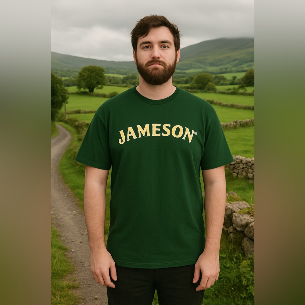 Men’s NWT Jameson Irish Whiskey T-shirt Short Sleeve Green Size XL